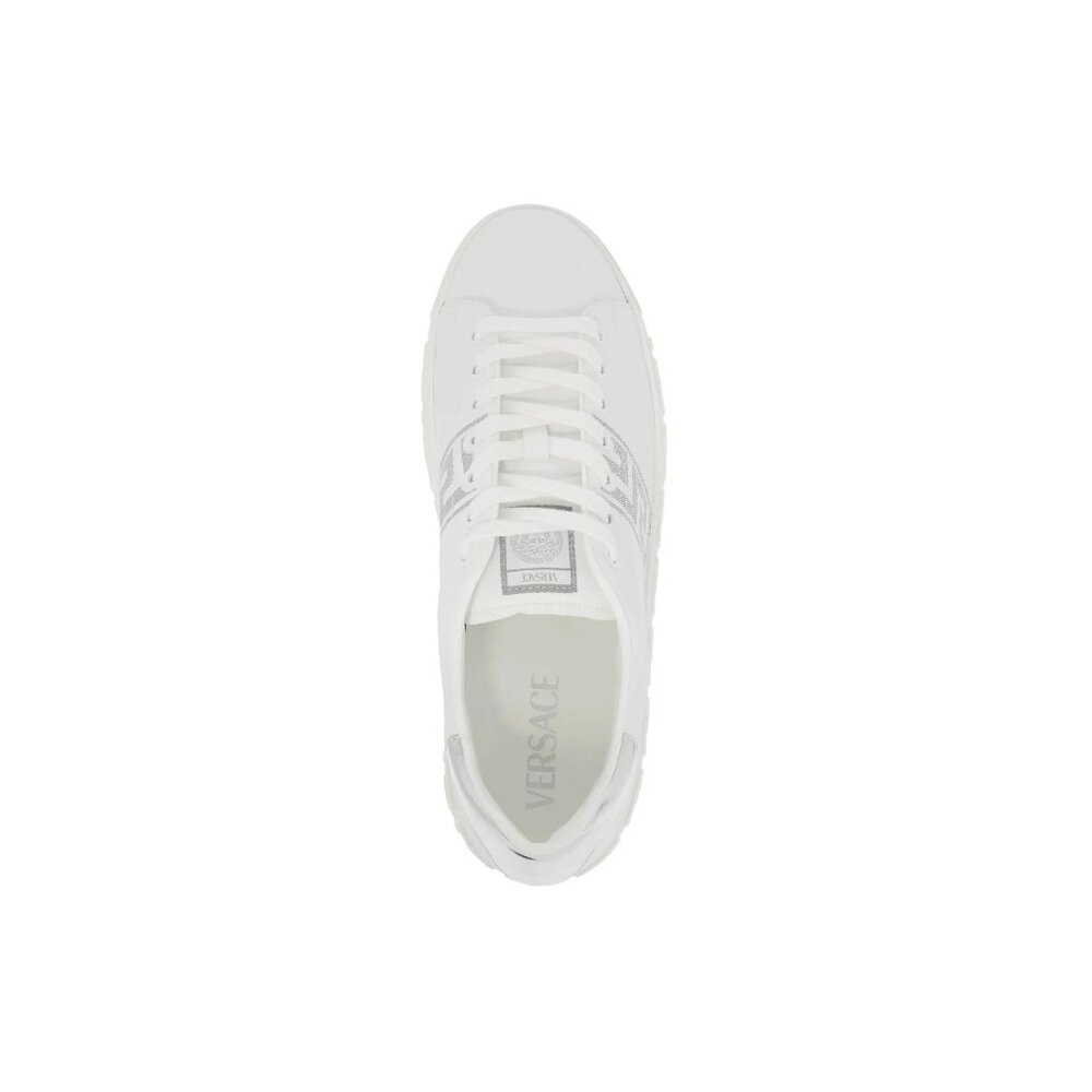 Versace White Sneakers with Silver Accent - Picture 3 of 5